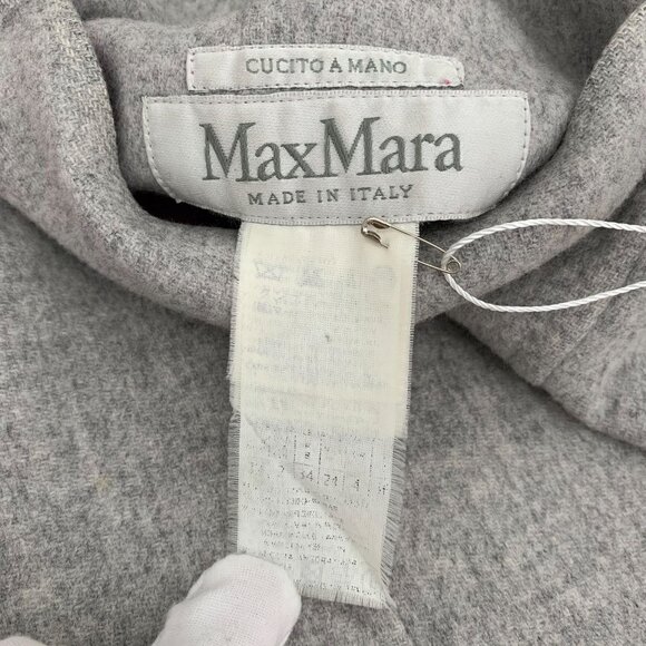 Maxmara Womens Reversible Pink & Gray Wool Belted Coat V-Neck Long Sleeves Size - Picture 7 of 10